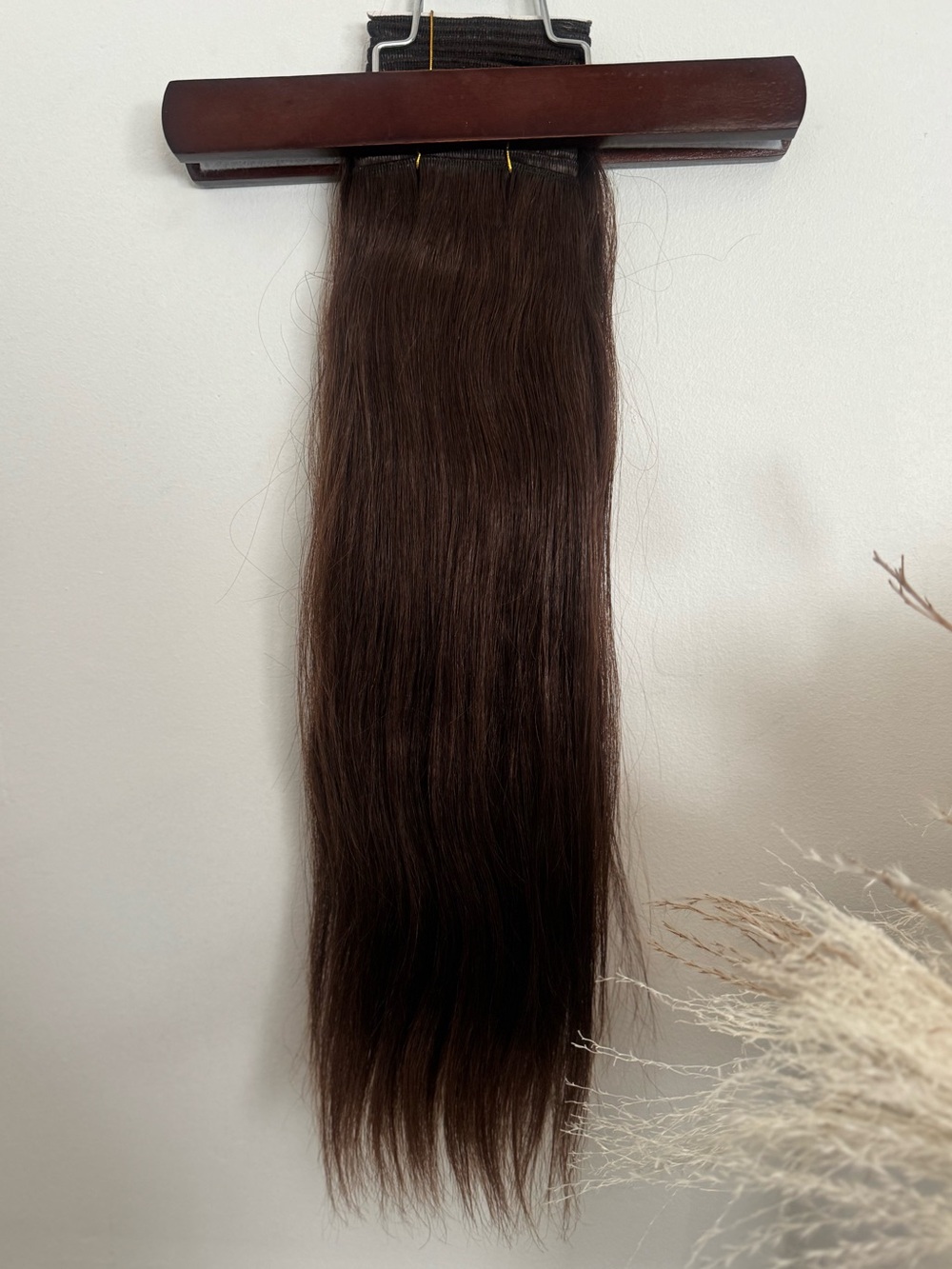 100% Human Hair Weft Extensions Color #4 Medium Brown 16” 100g Straight